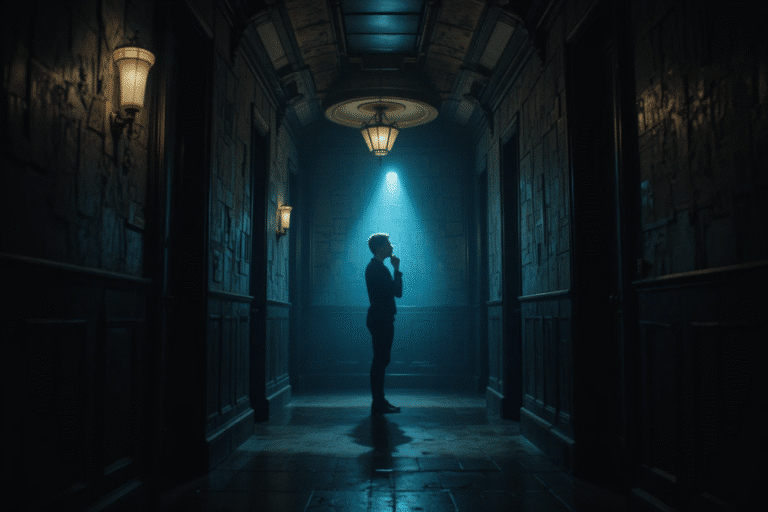 luminaire dans un couloir