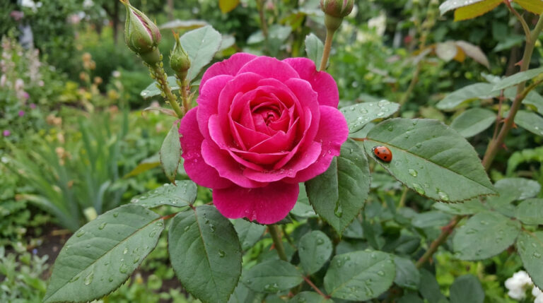 Puceron du rosier sur une feuille de rosier, montrant des signes de déformation et de miellat